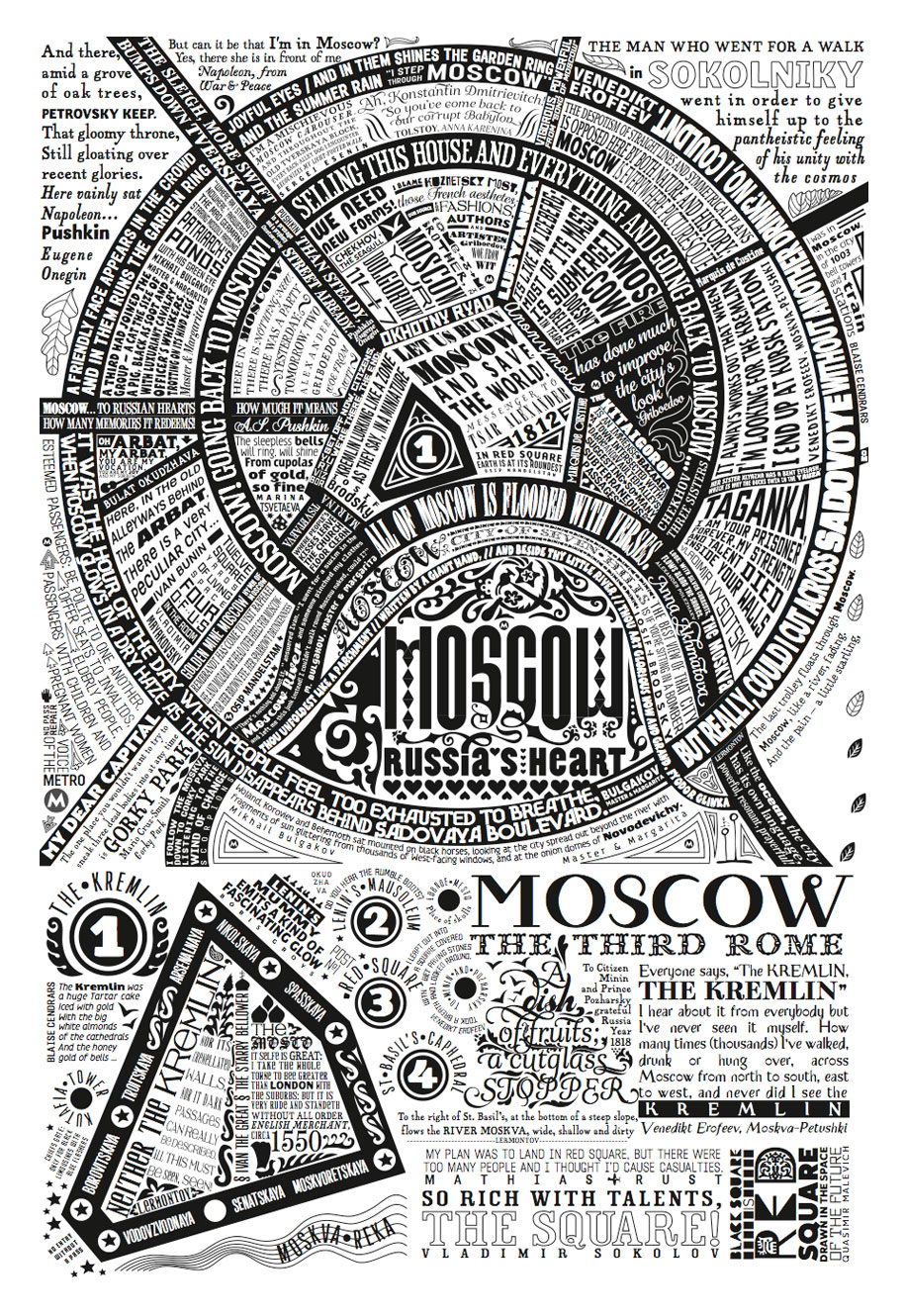 Literary Map of Moscow. English