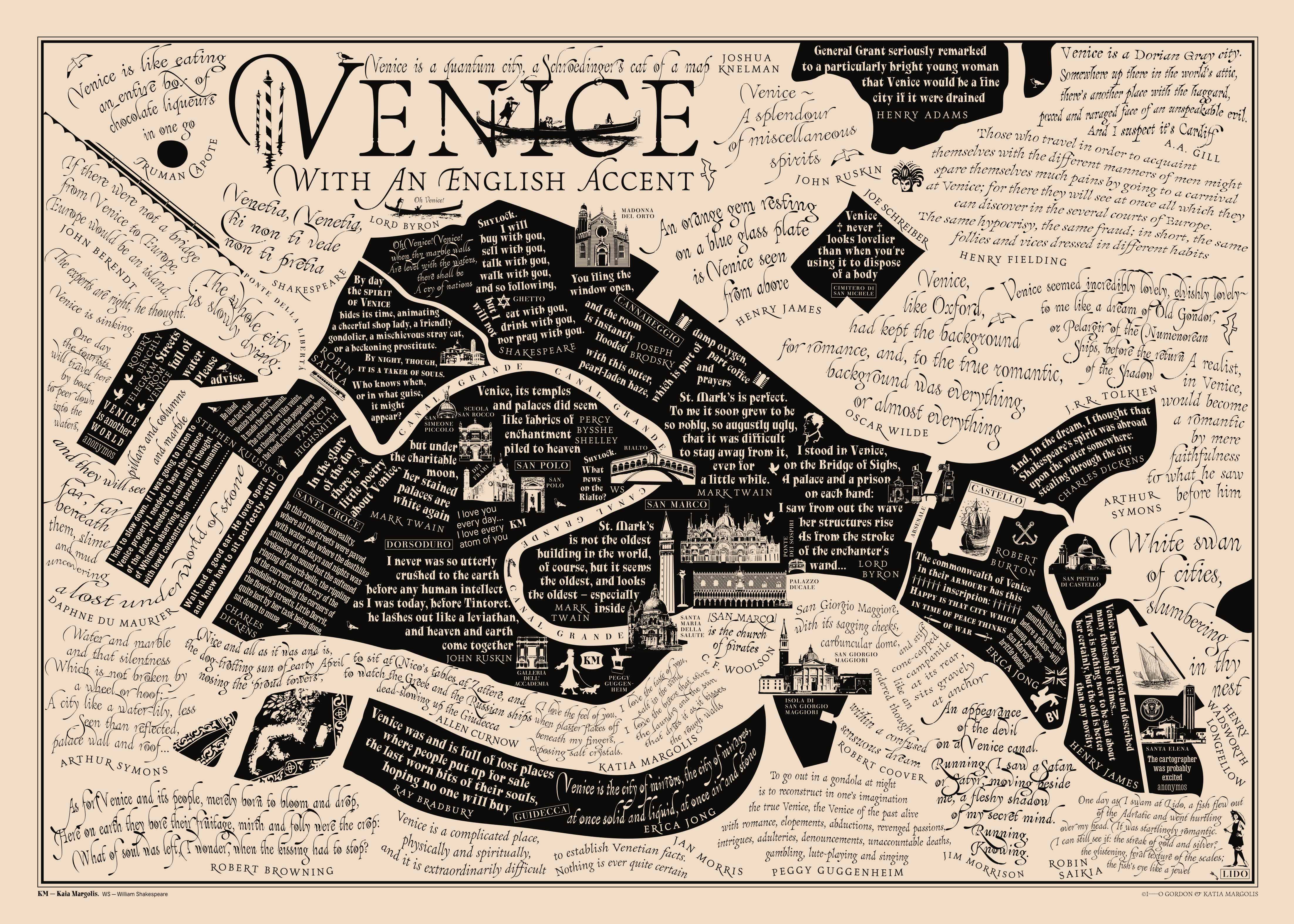 Венеция с английским акцентом. Кремовая 50×70 см