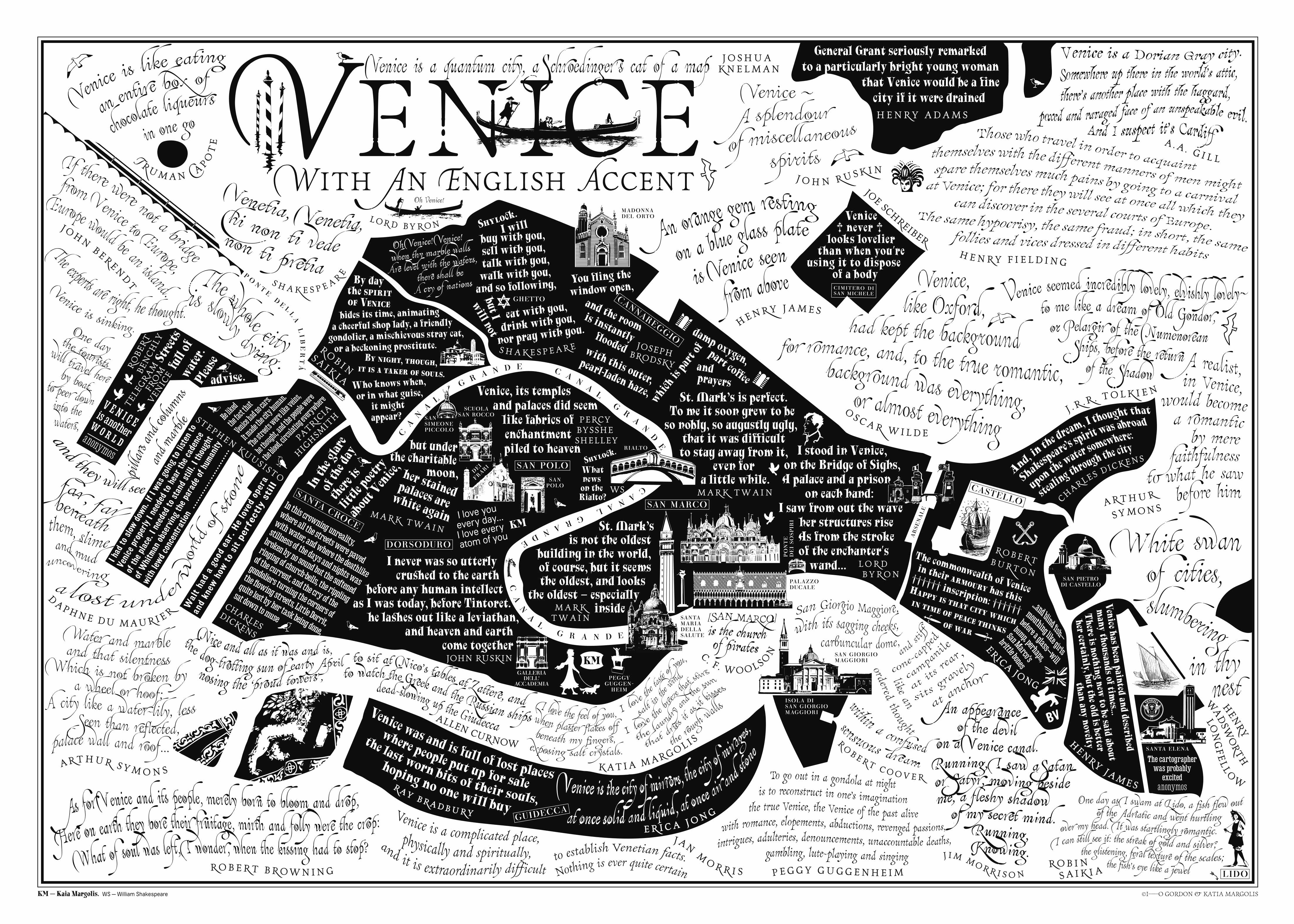 Venice with an English accent. White 70×100 см